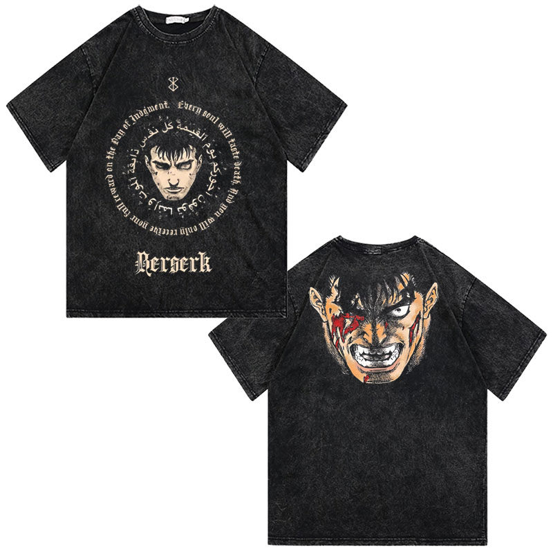 CLFC 烙印勇Berserk剑风传奇guts格斯动漫宽松圆领短袖长袖纯棉t