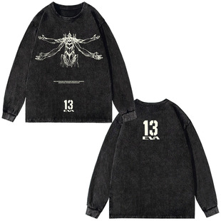 CLFC 日系动漫 福音战士EVA十三号机觉醒双面复古长袖T恤炸街短袖