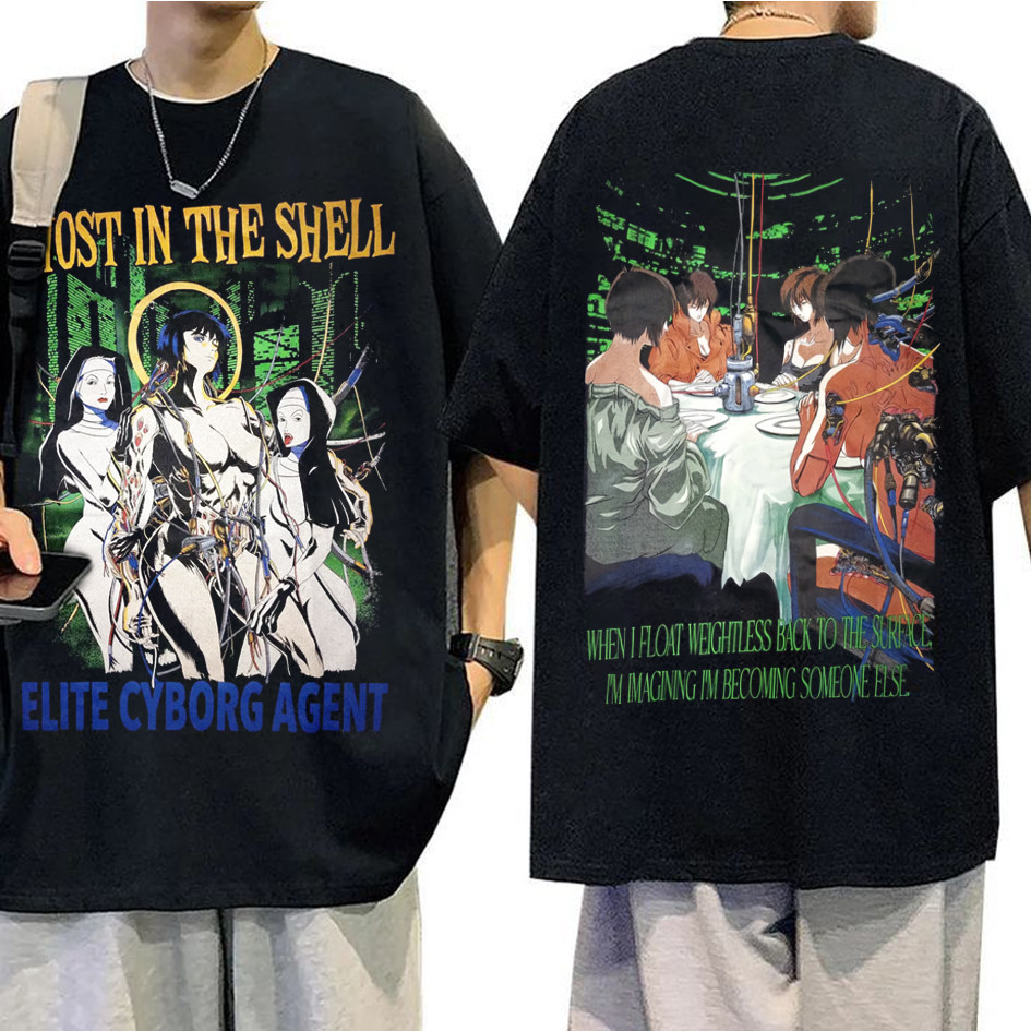 CLFC Ghost In The Shell T攻壳机动队双面复古做旧长袖短袖T恤潮