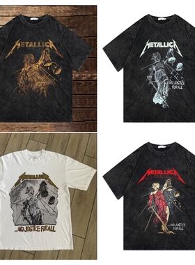 CLFC Metallica重金属乐队and justice for all复古VTG长袖短袖T