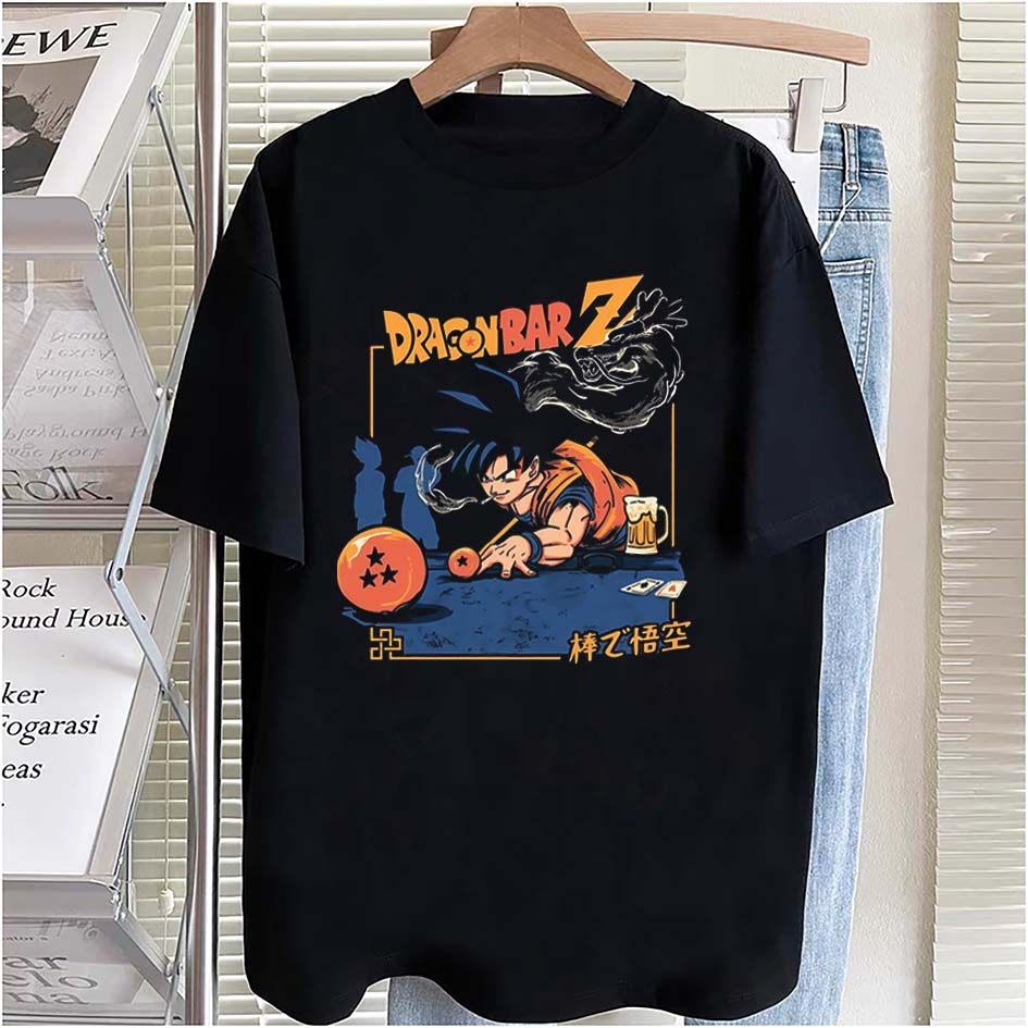 CLFC七龙珠创意孙悟空龙珠桌球街头做旧ins超火男女情侣儿童短袖T