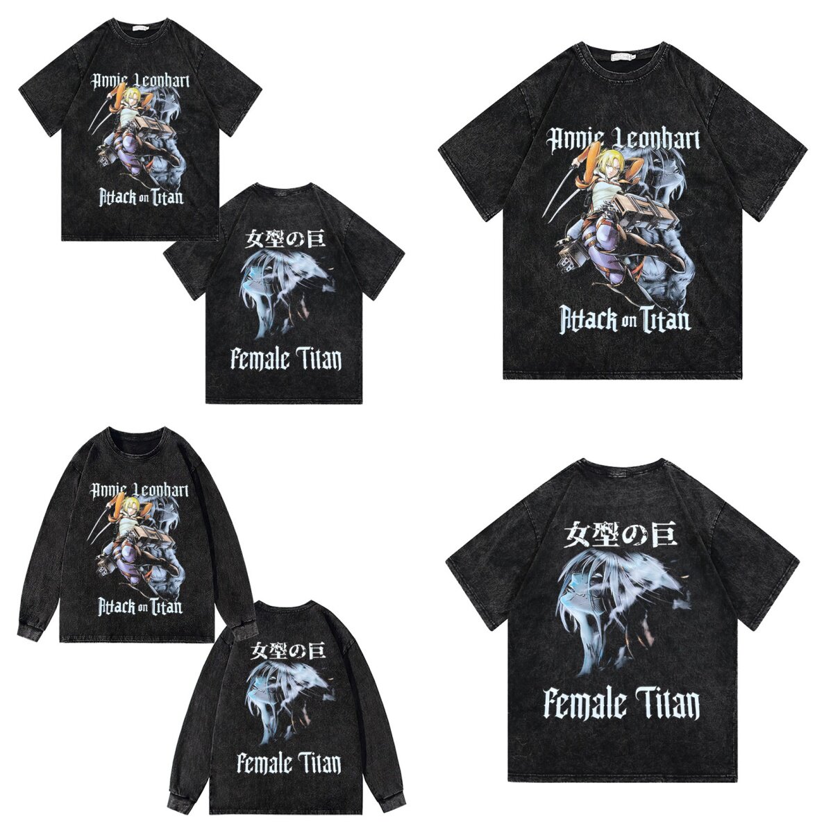 CLFC 进击的巨人 阿尼·利昂纳德女巨人日式动漫T直喷复古长短袖T