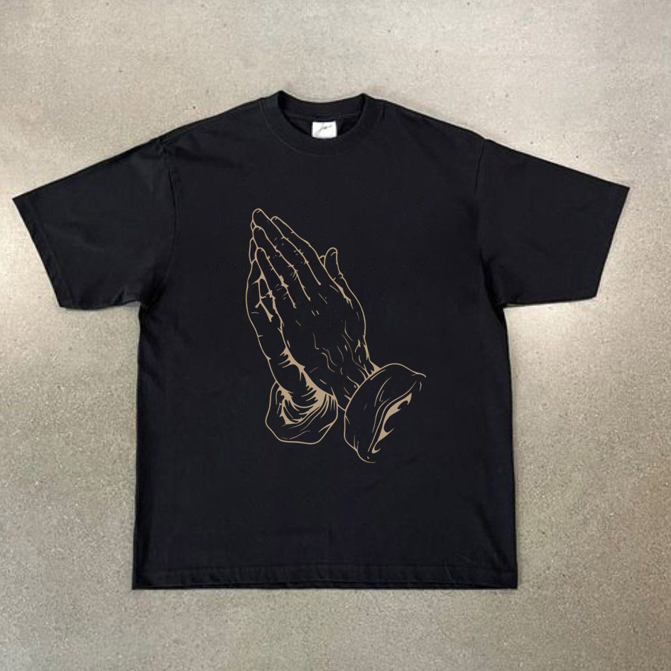 CLFC漫画原创VAGABOND浪客行双手合十手势VTG简约干净长袖短袖T恤