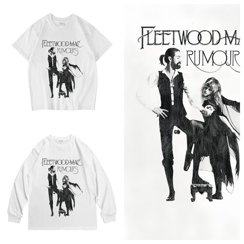 CLFC 英国乐队Fleetwood Mac Rumours直喷白T纯棉短袖T恤长袖T恤
