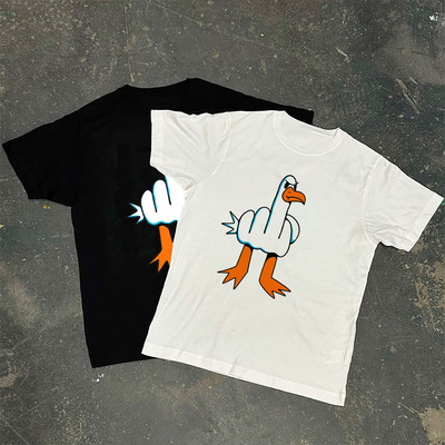 CLFC美式休闲男趣味T恤粗鲁FU海鸥创意 T-Shirt Rude Seagull长短