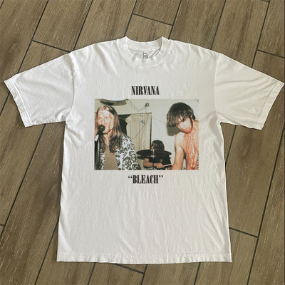 CLFC科特柯本周边NIRVANA BLEACH涅槃乐队vintage白长袖短袖T恤潮