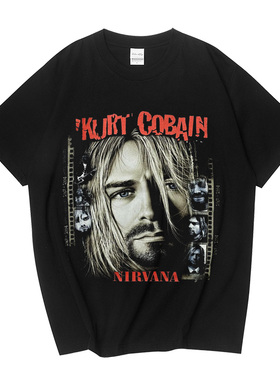 CLFC Nirvana涅槃柯本KurtCobain大头印花直喷宽松短袖tee长袖T恤