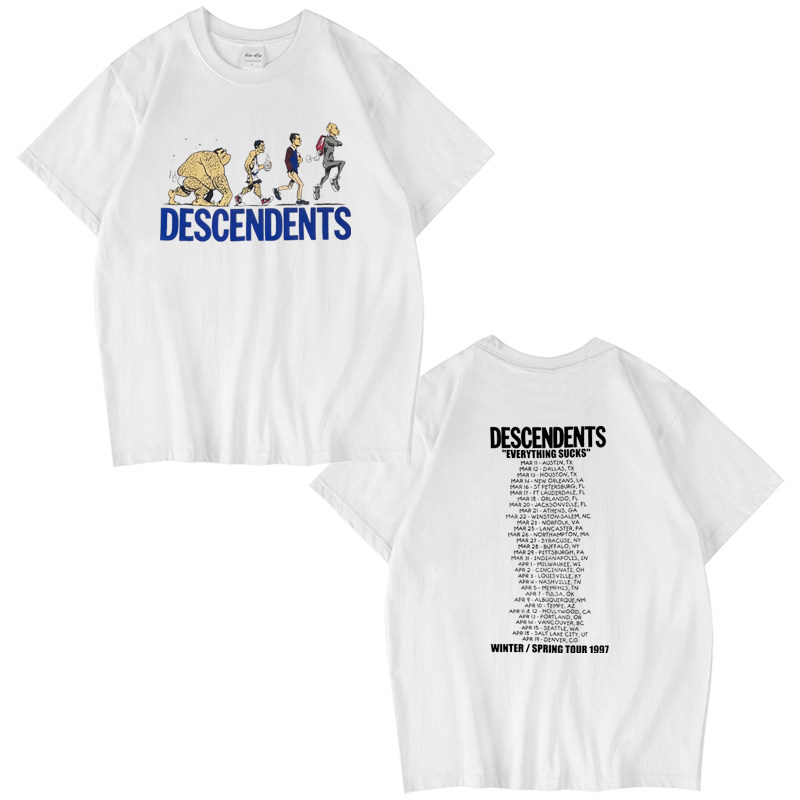 CLFC Descendents朋克乐队美式小领口潮牌双面白色短袖T恤长袖T恤