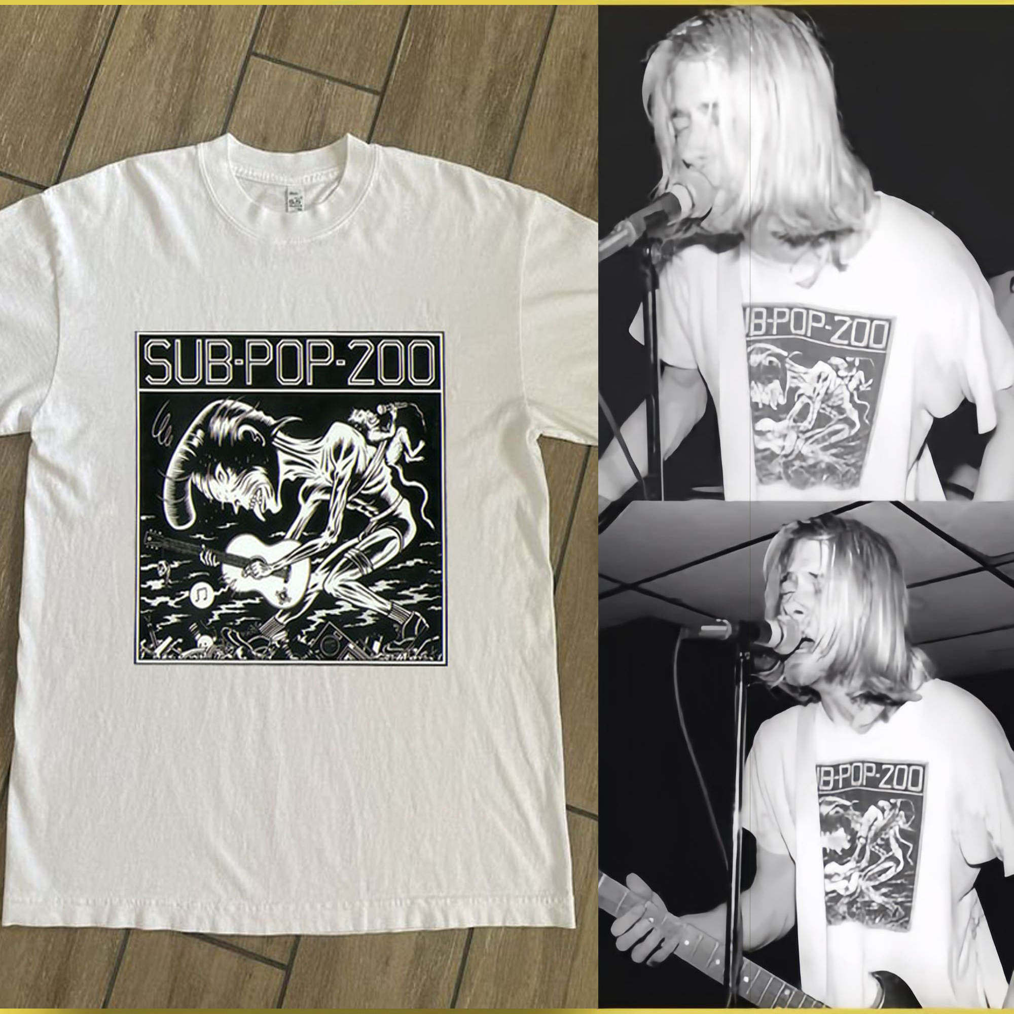 CLFC nirvana Sub Pop 200柯本同款vintage美式复古摇滚长短袖T恤