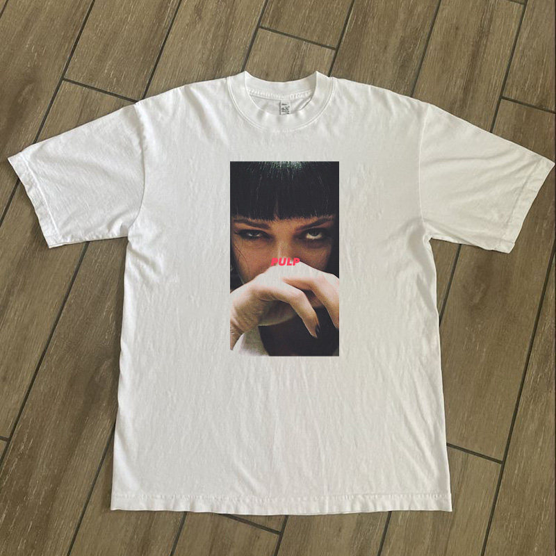 CLFC 经典昆汀Pulp低俗小说电影T乌玛Uma Thurman眼神男女长短袖T