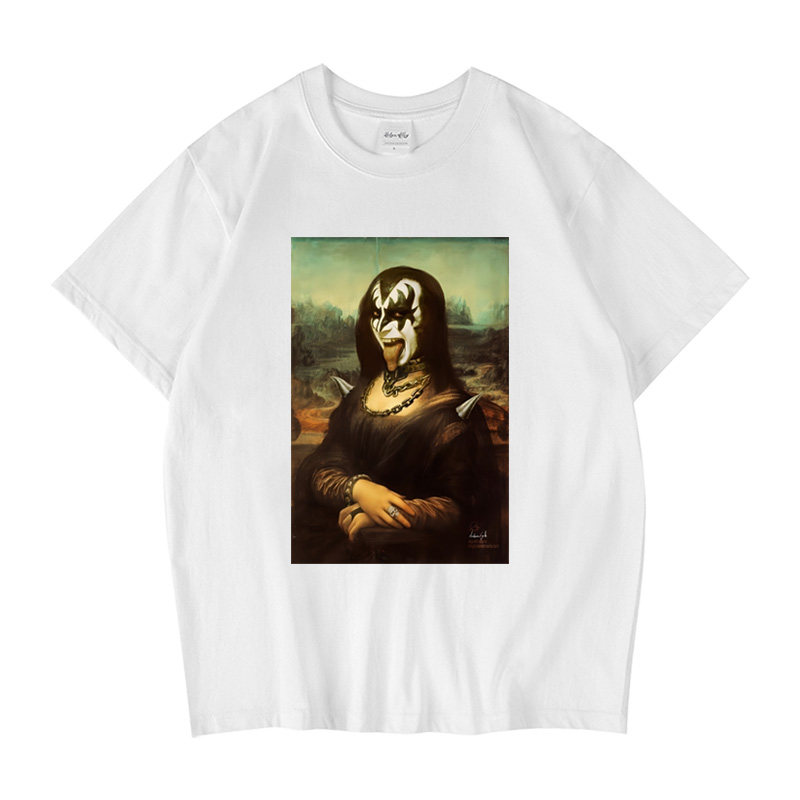 CLFC  vintage古着重磅Kiss创意蒙娜丽莎重金属摇滚长袖短袖高街t