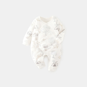 婴儿连体衣秋冬季 60克薄棉无骨纯棉新生儿蝴蝶衣和尚服哈衣爬服