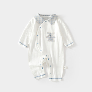 婴儿连体衣夏季薄款冰氧棉男女宝宝哈衣空调服新生儿婴幼儿爬服夏