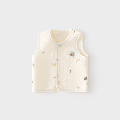 宝宝小马甲三层保暖秋冬季夹棉