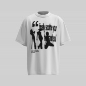 模糊剪影 美式 小众设计感美式 复古模糊剪影印花T恤夏新款 W382