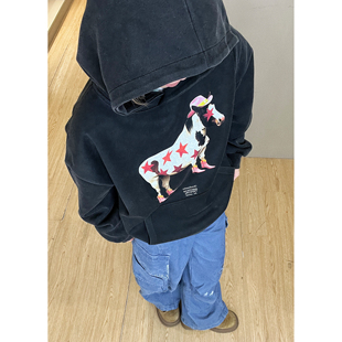 【马上星运卫衣】套头潮牌个性重磅连帽秋冬宽松百搭男女印花卫衣