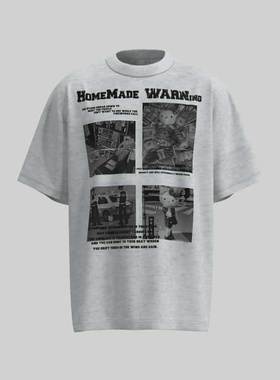 【卡通猫】情侣宽松复古百搭印花圆领纯棉t恤短袖W771