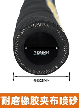 黑色夹布橡胶管软管耐磨高压水管喷砂耐油橡胶管喷砂机配件按米卖
