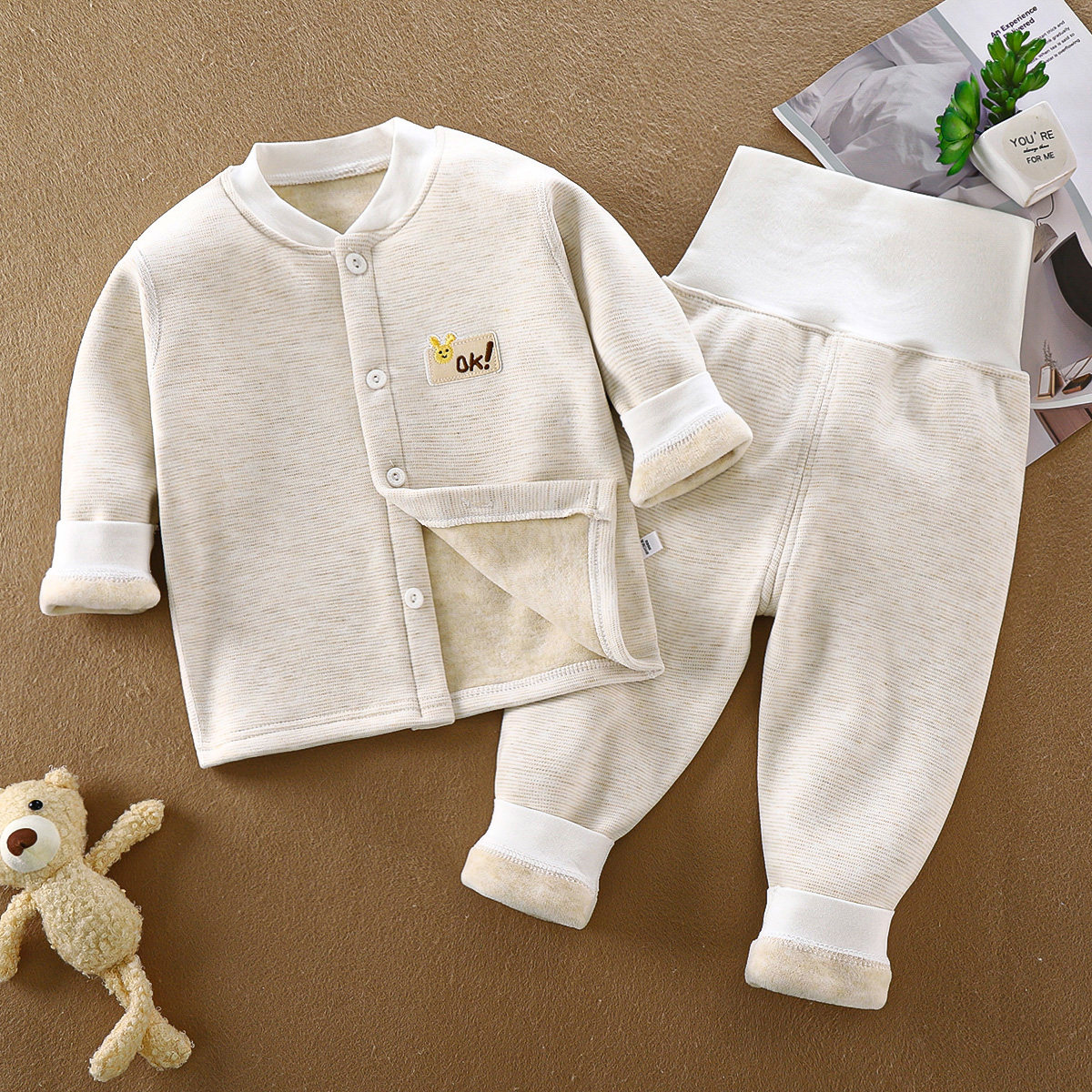 儿童保暖无骨内衣套装宝宝秋衣加绒男女睡衣秋裤加厚婴儿衣服秋冬