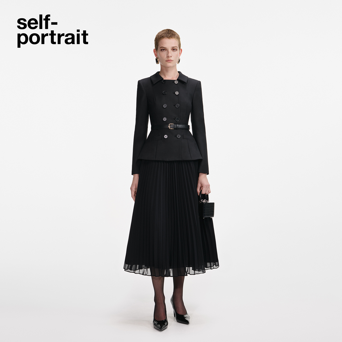 self-portrait假两件连衣裙