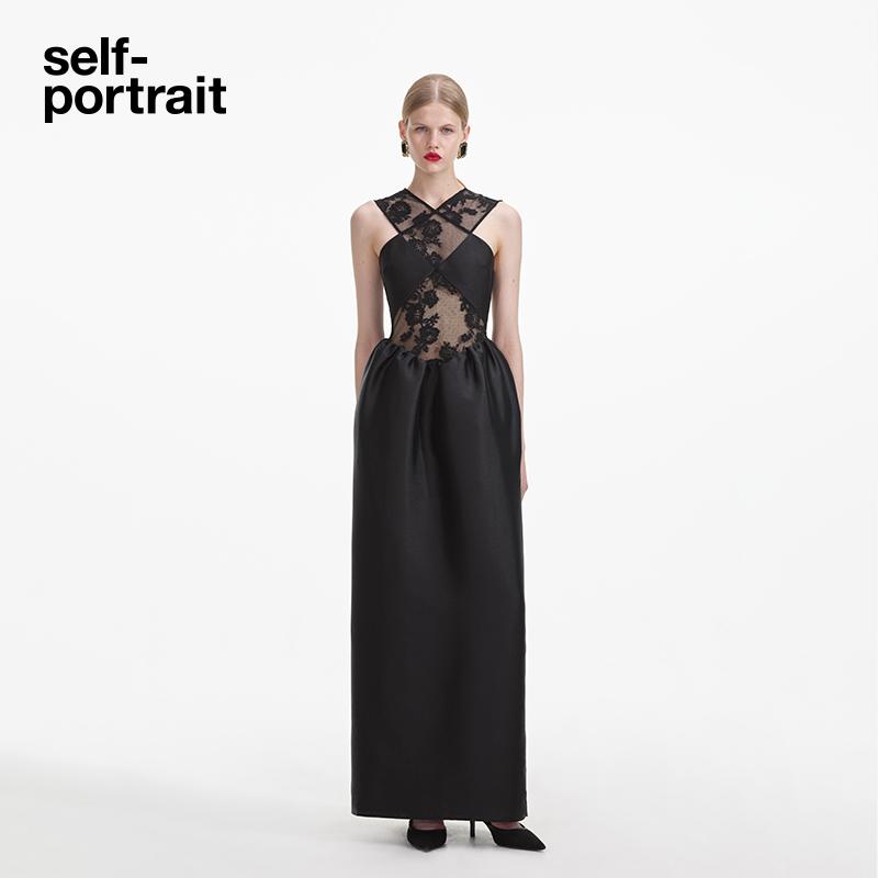 self-portrait塔夫绸礼服连衣裙