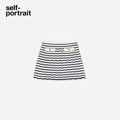 self-portrait针织半身裙