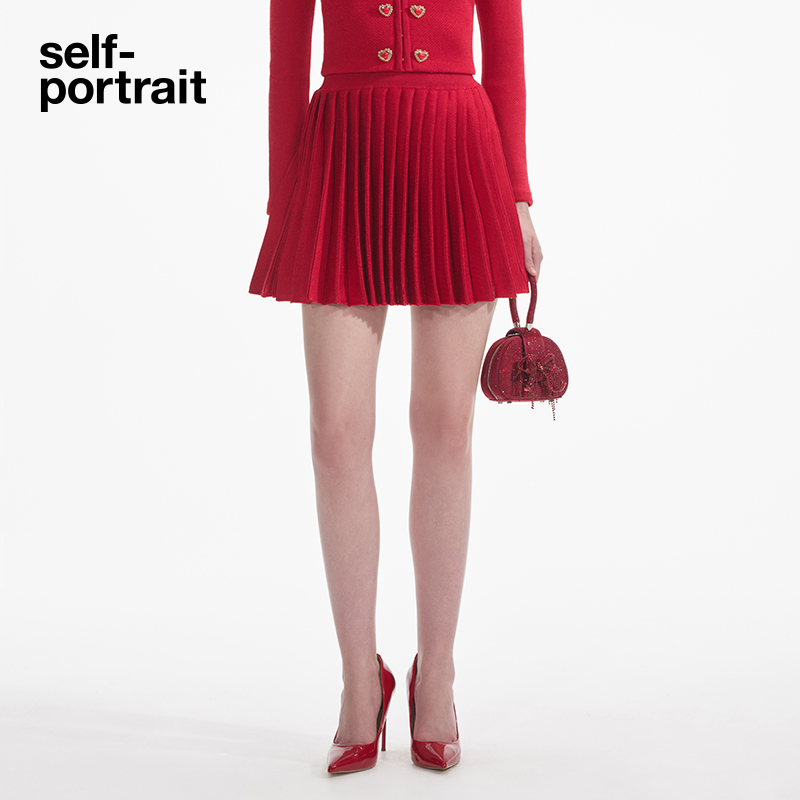 self-portrait百褶半身裙