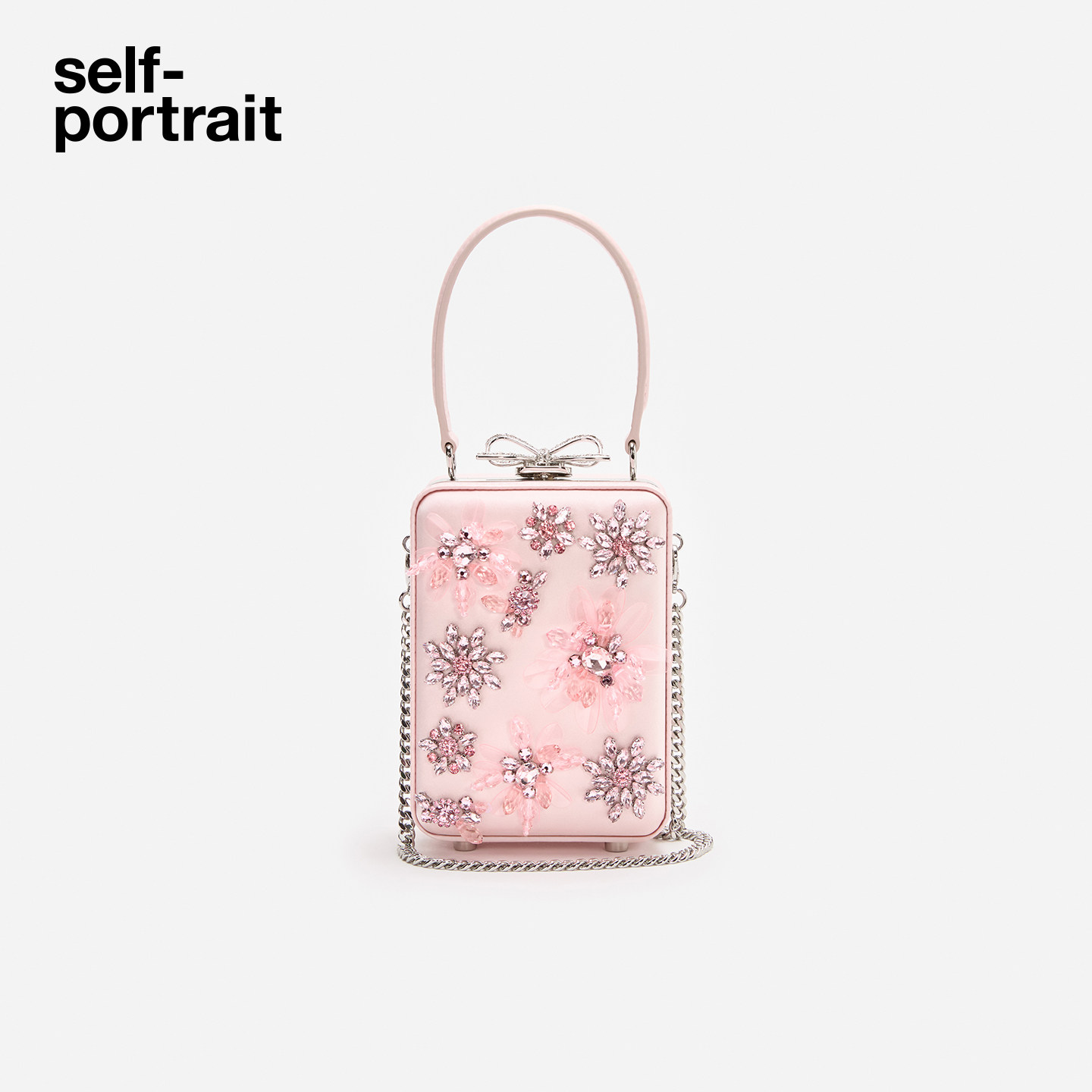 self-portrait花朵装饰手提包