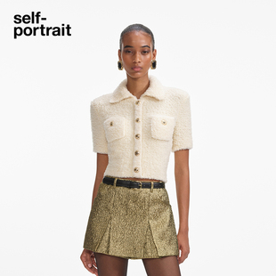 2025早春象牙白短袖 portrait self 针织上衣 赵丽颖同款