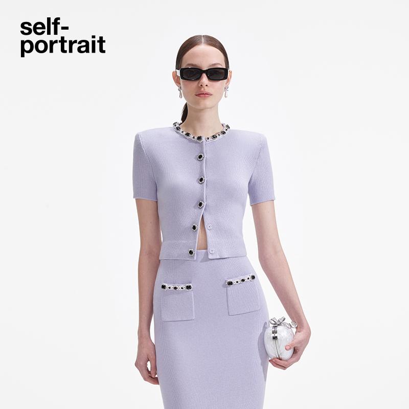 self-portrait短袖针织毛衫