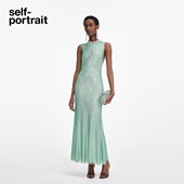 self 礼服连衣裙 薄荷绿重工满钻星河无袖 portrait 2025早秋新款