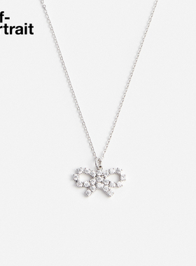 self-portrait感钻饰蝴蝶结项链