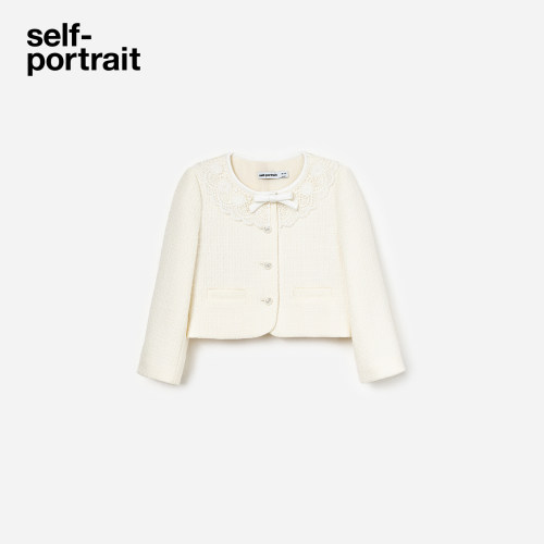 self-portrait粗花呢蕾丝外套
