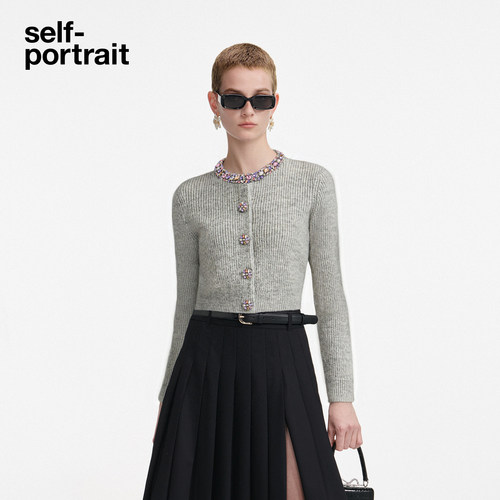 self-portrait短款针织毛衫