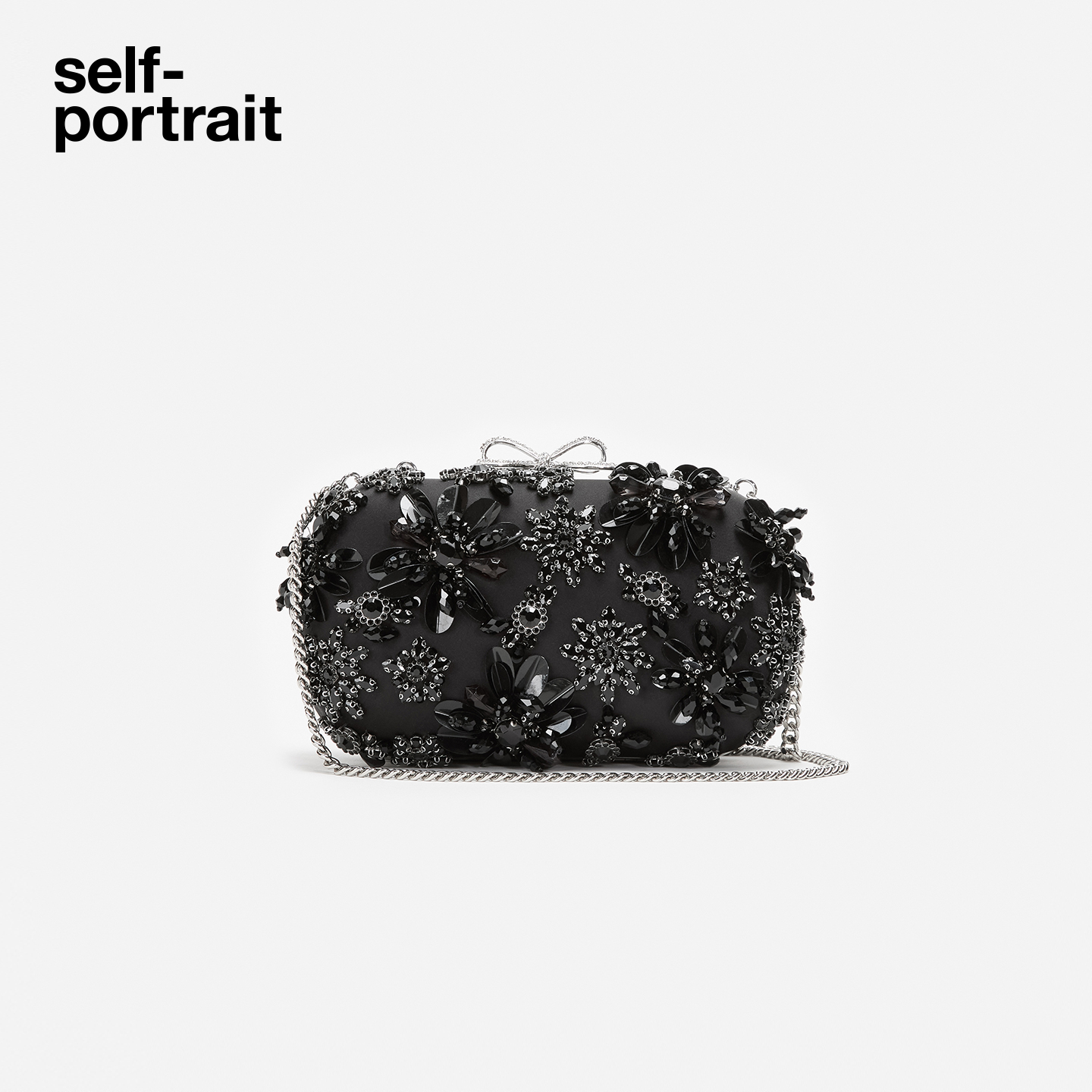 self-portrait花朵装饰手拿包