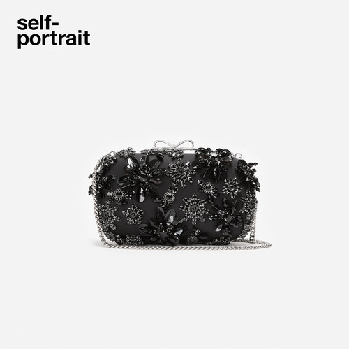 self-portrait花朵装饰手拿包