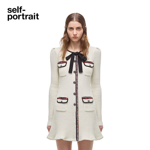 秋冬编织针织裙Self-Portrait