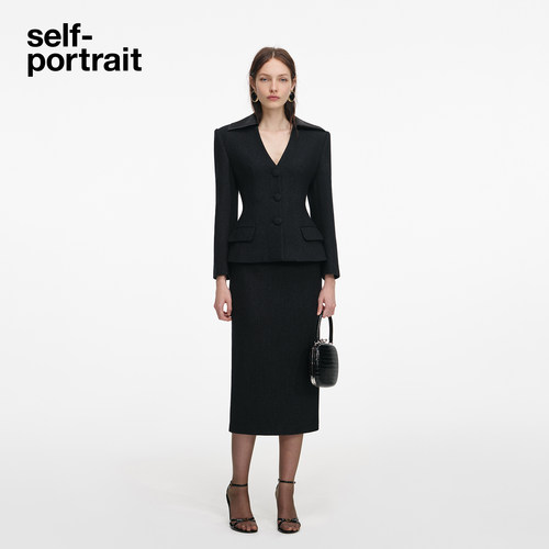 self-portrait西装收腰连衣裙