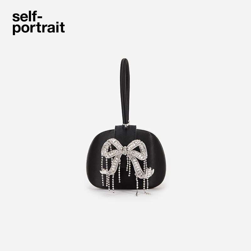 缎面手拿包手腕包self-portrait