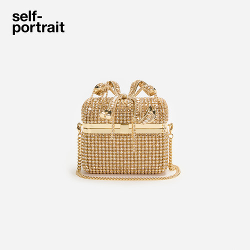 self-portrait满钻链条手拿包