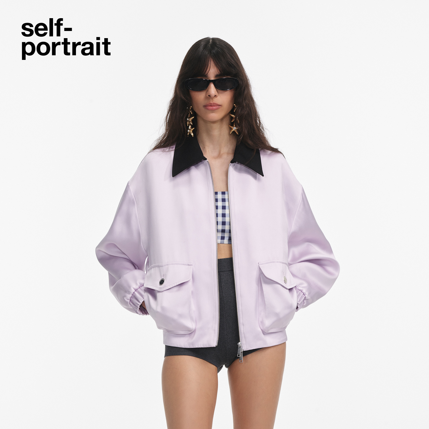 self-portrait翻领工装夹克