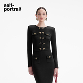 self 外套上衣 黑小香风甜美针织开衫 portrait 秋冬经典