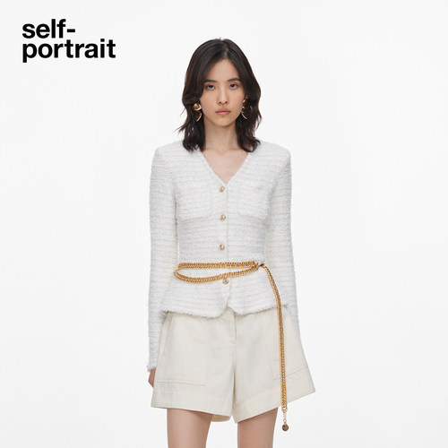 self-portrait长袖针织上衣