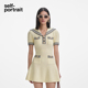 portrait 2025春夏新款 黄色海军领短袖 self 针织修身 连衣裙短裙