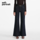 portrait 2025早秋新款 深牛仔蓝高腰微喇阔腿牛仔裤 self 长裤