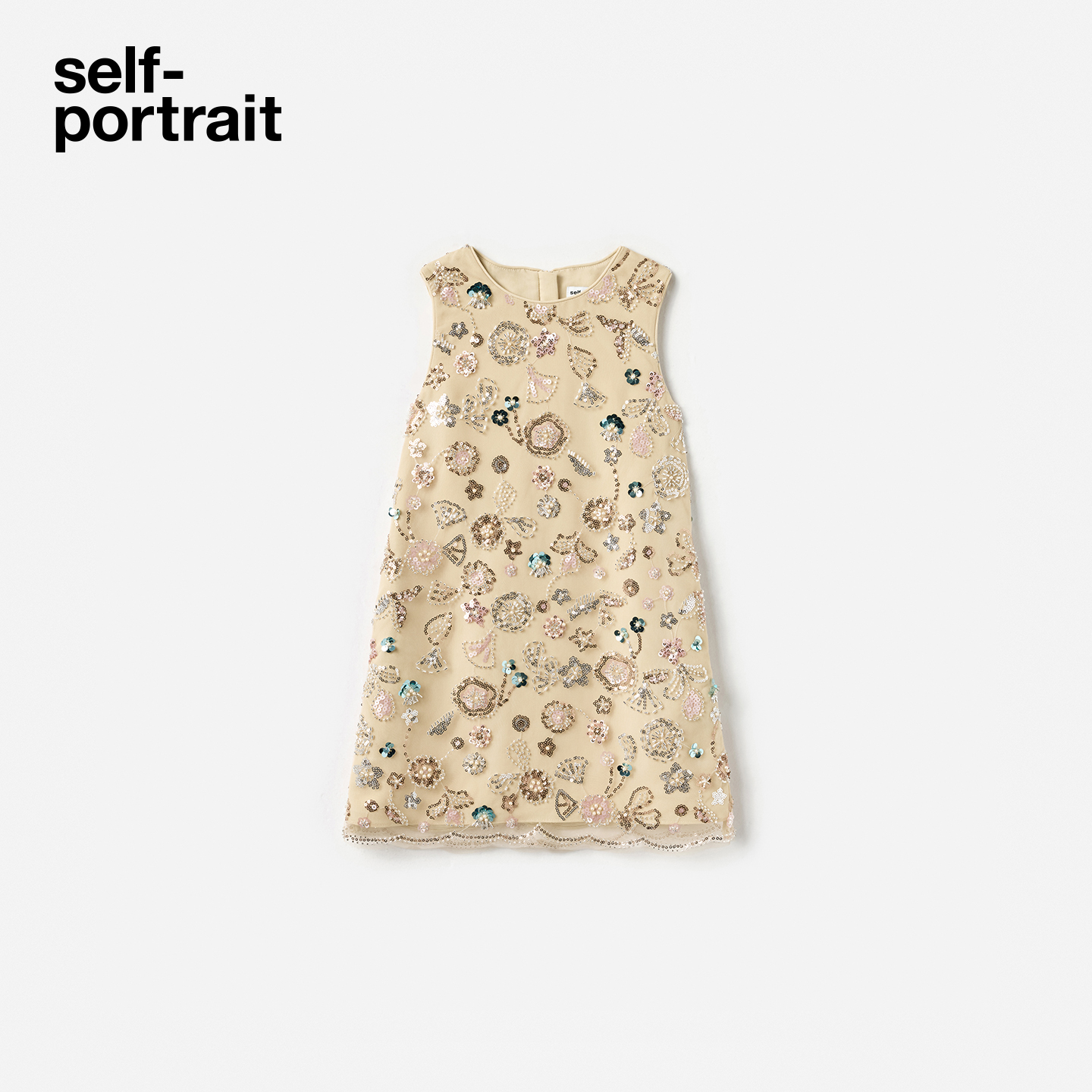 self-portrait重工钻饰连衣裙