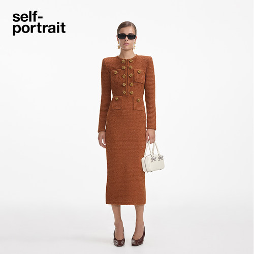 self-portrait针织连衣裙