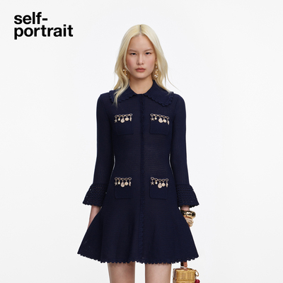 self-portrait通勤针织连衣裙