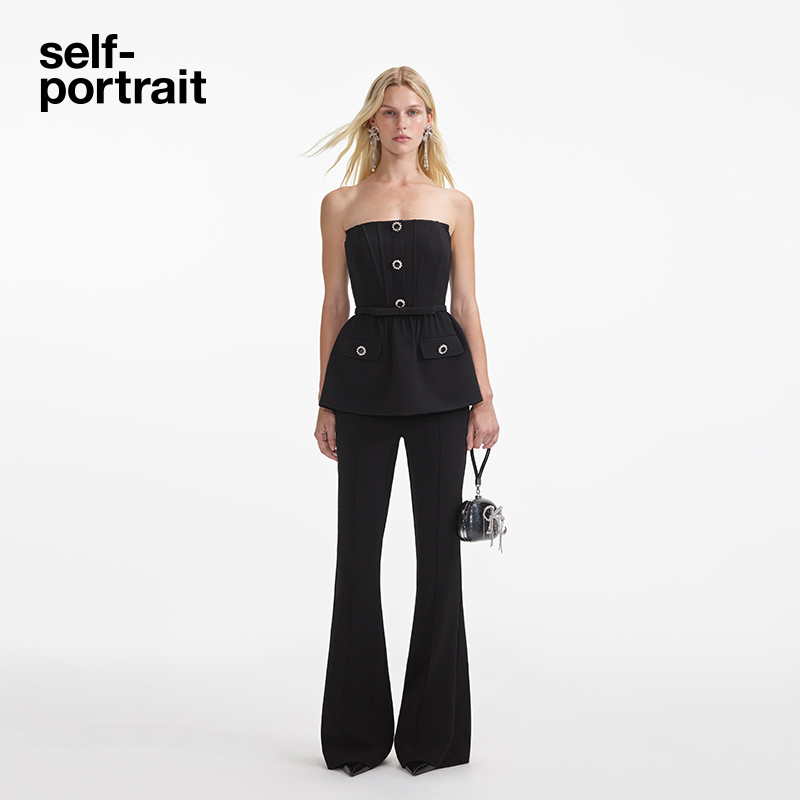 self-portrait连体喇叭裤