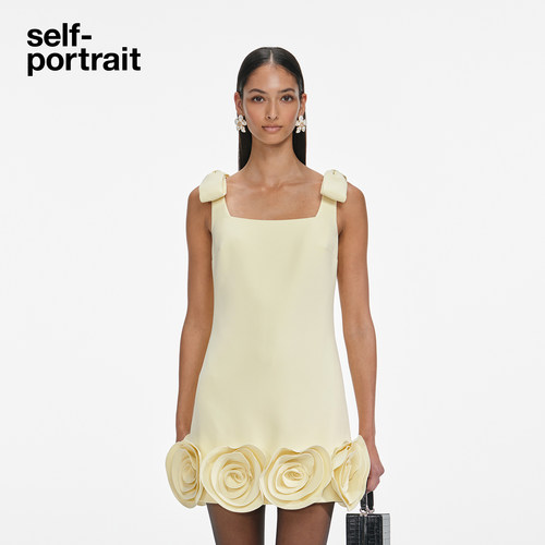self-portraitA字立体花朵连衣裙